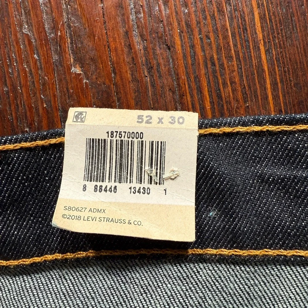 NWT Levis 541 Jeans Mens 52x30 Blue Big‎ & Tall Athletic Tapered Leg Stretch Raw
